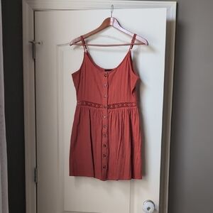 Lumiere Rust Button-Down Dress